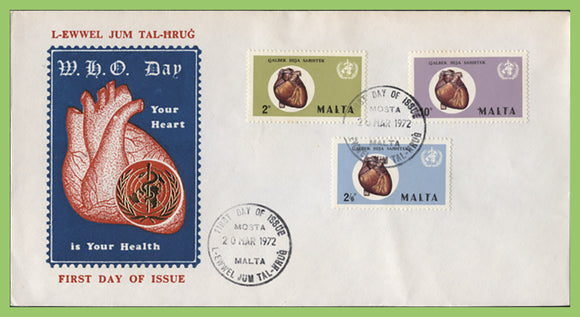 Malta 1974 World Health Day First Day Cover, Mosta