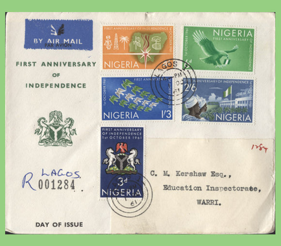 Nigeria 1961 First Anniversary of Independence set First Day Cover
