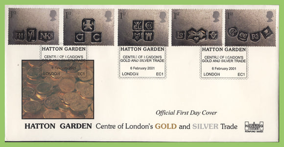 G.B. 2001 Occasions set official Havering First Day Cover,Hatton Garden, London