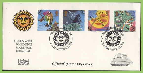 G.B. 2001 Weather set on official Havering First Day Cover, Greenwich