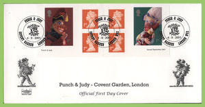 G.B. 2001 Punch & Judy booklet pane Official Havering First Day Cover London WC2