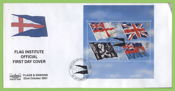 G.B. 2001 Flags & Ensigns M/S on Havering First Day Cover, York