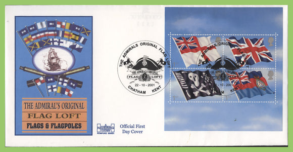 G.B. 2001 Flags & Ensigns M/S on Official Havering First Day Cover, Chatham