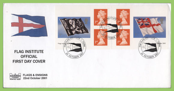 G.B. 2001 Flags & Ensigns booklet pane on Official Havering First Day Cover York