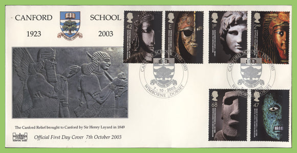 G.B. 2003 British Museum set on Havering First Day Cover, Wimborne Dorset