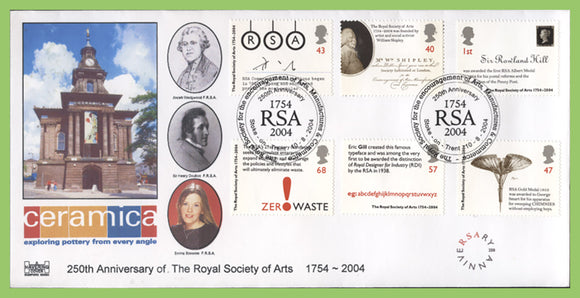 G.B. 2004 The Royal Society Havering Ceramica First Day Cover, Stoke on Trent