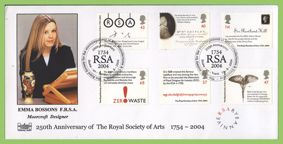 G.B. 2004 The Royal Society set on Havering First Day Cover, Stoke on Trent