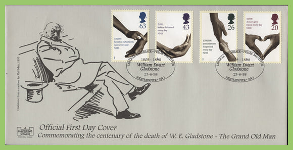 G.B. 1998 NHS Health set 'Gladstone' Havering First Day Cover, Westminster SW1
