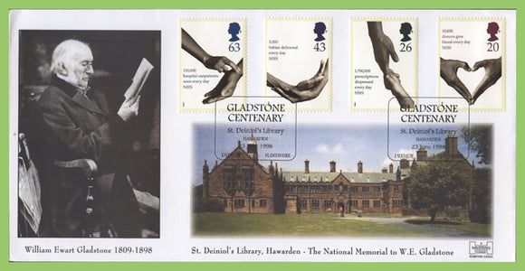 G.B. 1998 NHS Health set 'Gladstone' Havering First Day Cover Deeside Flintshire