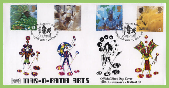 G.B. 1998 Carnival set Havering First Day Cover, Notting Hill Gate, London W11