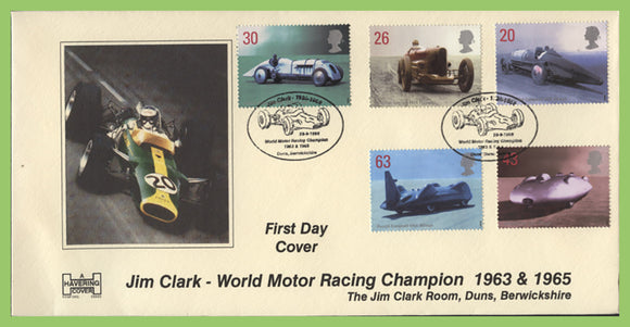 G.B. 1998 Speed set Jim Clark Havering First Day Cover, Duns, Berwickshire