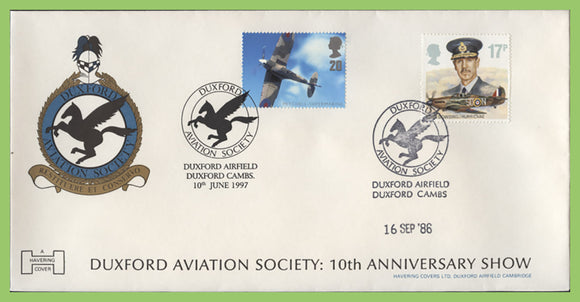 G.B. 1986/1997 Duxford Aviation Society double date First Day Cover, Duxford