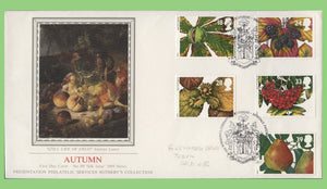 G.B. 1993 Autumn set on PPS silk First Day Cover, Faversham