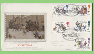 G.B. 1993 Christmas set on PPS Silk First Day Cover, Rochester
