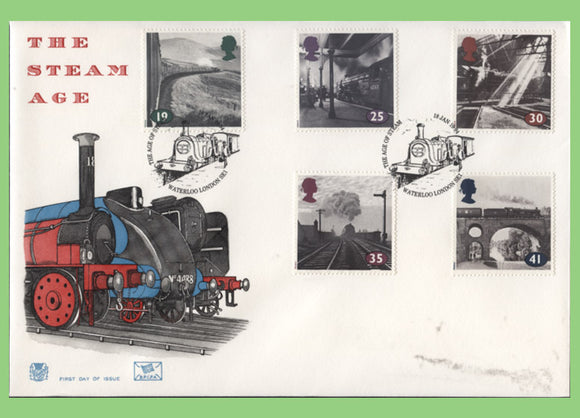 G.B. 1994 Age of Steam set on Stuart First Day Cover, Waterloo