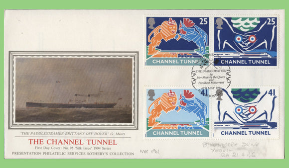 G.B. 1994 Channel Tunnel set on PPS silk First Day Cover, Folkestone