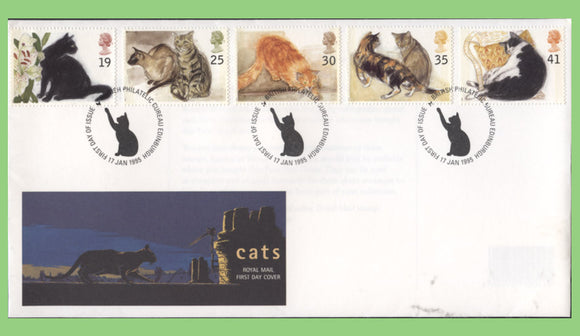 G.B. 1995 Cats set on Royal Mail First Day Cover, Philatelic Bureau