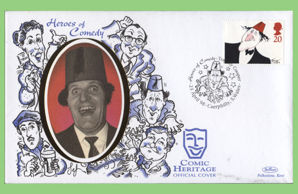 G.B. 1998 British Comedy 20p Tommy Cooper on Benham First Day Cover, Caerphilly