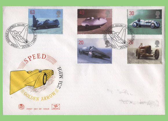 G.B. 1998 Speed set on Stuart First Day Cover, Duns, Horley Surrey