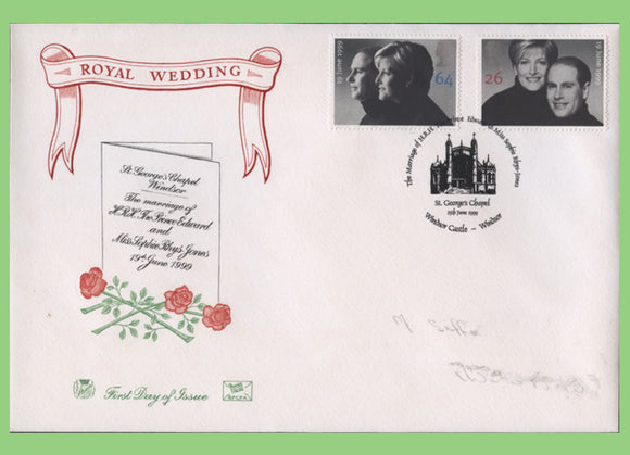 G.B. 1999 Royal Wedding set on Stuart First Day Cover, Windsor Castle, Windsor