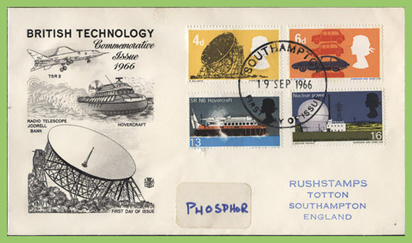 G.B. 1966 Technology phosphor set on Stuart First Day Cover, Southampton