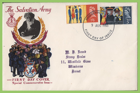 G.B. 1965 Salvation Army set on First Day Cover, Bournemouth FDI