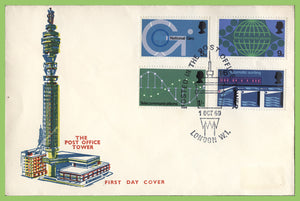 G.B. 1969 Post Office Technology set on Post Office First Day Cover, Post Office Tower