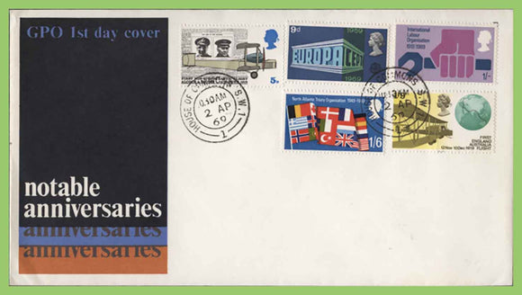 G.B. 1969 Notable Anniversaries set u/a Post Office First Day Cover, House of Commons