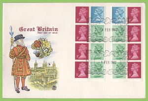 G.B. 1982 50p left & right mirror booklet panes on Stuart First Day Cover, Windsor