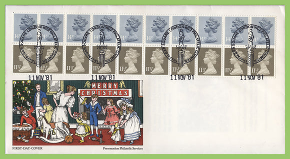 G.B. 1981 Christmas booklet pane on PPS silk First Day Cover, Windsor