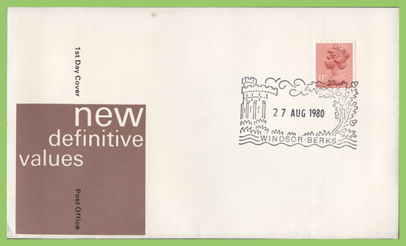 G.B. 1980 11p All Over Phosphor definitive on Post Office First Day Cover, Windsor