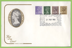 G.B. 1980 2p, 5p, 20p & 50p definitive on Cotswold First Day Cover, Windsor