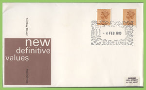 G.B. 1980 10p Left & right band definitive on Post Office First Day Cover, Windsor