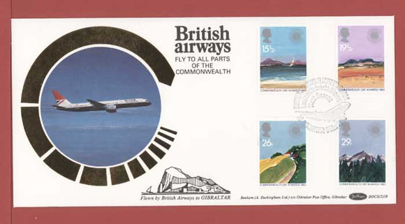 G.B. 1983 Commonwealth Day set on First Day Cover, British Airways