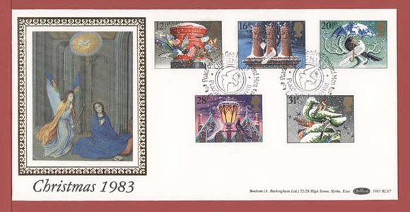 G.B. 1983 Christmas set on Benham First Day Cover, Peacehaven