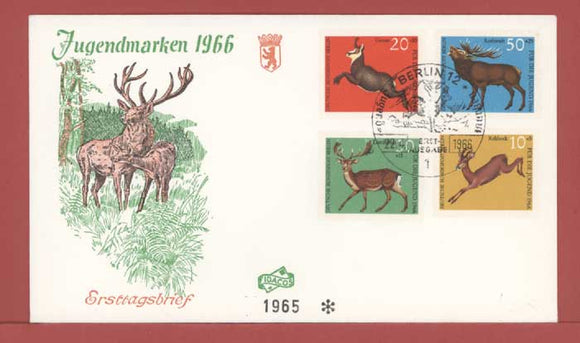 Germany 1966 Child Welfare Animals set on First Day Cover