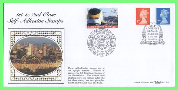 G.B. 1998 Self Adhesives NVI's on Benham Letter Fee First Day Cover