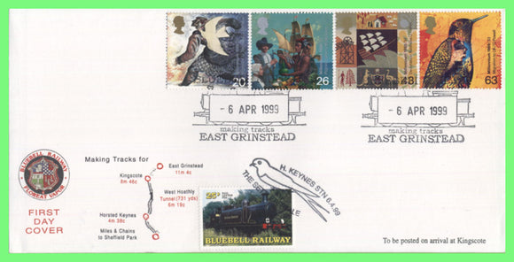 G.B. 1999 Settlers Tale set on Bluebell Railway Letter Fee First Day Cover, Limited Edition