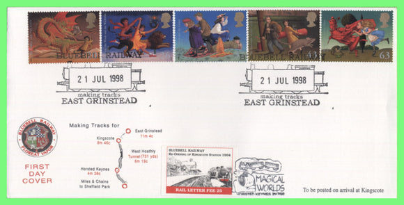 G.B. 1998 Magical Worlds set on Bluebell Railway Letter Fee First Day Cover