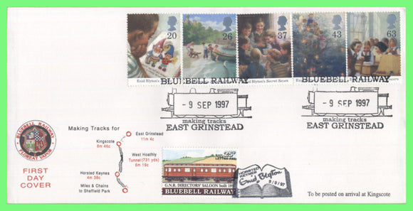 G.B. 1997 Enid Blyton set on Bluebell Railway Letter Fee First Day Cover