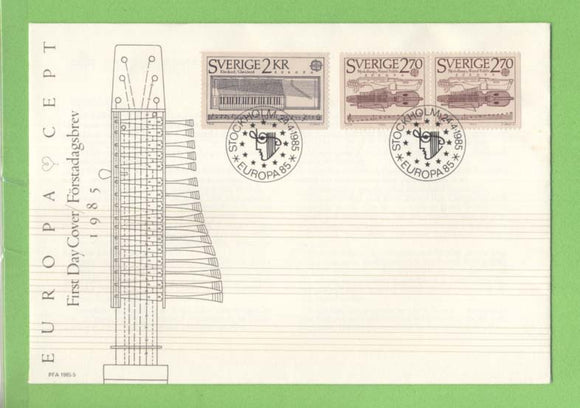 Sweden 1985 Europa. Music Year set on First Day Cover