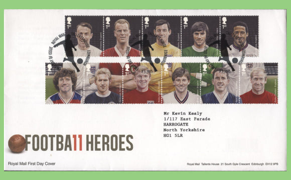G.B. 2013 Football Heroes set on Royal Mail First Day Cover, Tallents House