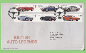 G.B. 2013 British Auto Legends set on Royal Mail First Day Cover, Peterborough