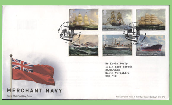 G.B. 2012 Merchant Navy set on Royal Mail First Day Cover, Clydebank