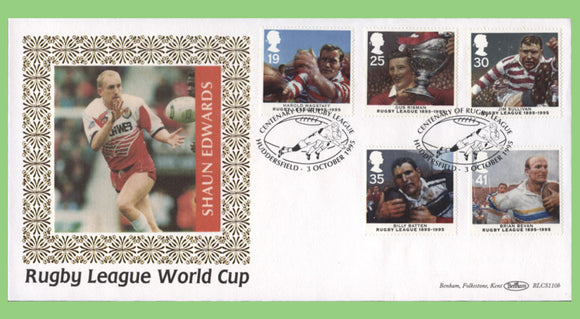 G.B. 1995 Rugby Leagues set on Benham First Day Cover, Huddersfield