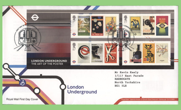 G.B. 2013 London Underground mini sheet on Royal Mail First Day Cover, London W2