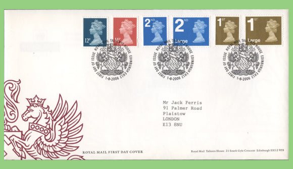 G.B. 2006 six definitives, inc PiP on Royal Mail First Day Cover, Tallents House