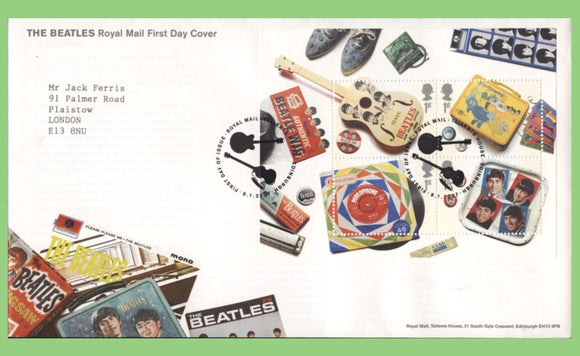 G.B. 2007 The Beatles miniature sheet Royal Mail First Day Cover, Tallents House