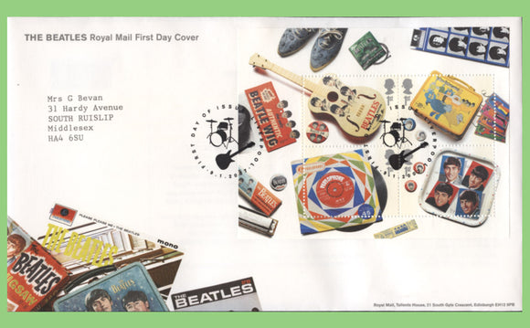 G.B. 2007 The Beatles miniature sheet Royal Mail First Day Cover, Liverpool