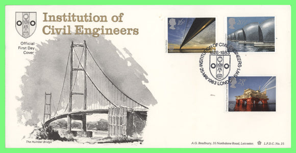 G.B. 1983 Engineering Achievements on Bradbury I.C.E. First Day Cover, London SW1